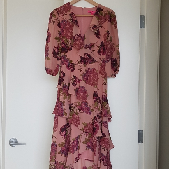 Betsey Johnson size 0 floral dress - Picture 3 of 4